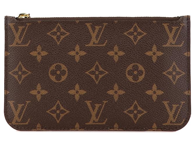 Pochete Neverfull Monograma Marrom Louis Vuitton Lona  ref.2069775
