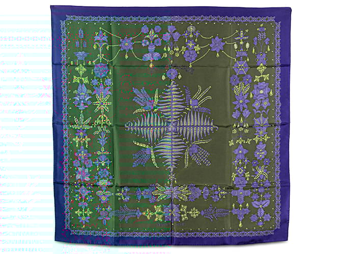 Hermès Green Scheherazade Silk Scarf Cloth  ref.2069869