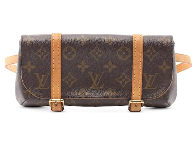Pochette Marelle PM Monograma Marrom Louis Vuitton Couro Lona  ref.2069899