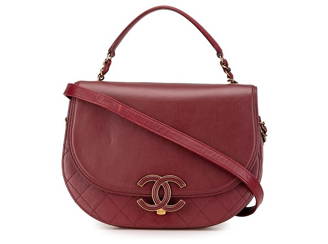 Chanel Rot Mittel Kalbsleder Coco Curve Klappe Bordeaux