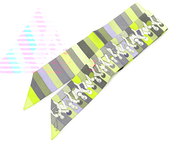Hermès Pink Swimmers Silk Twilly Scarf Cloth  ref.2070088