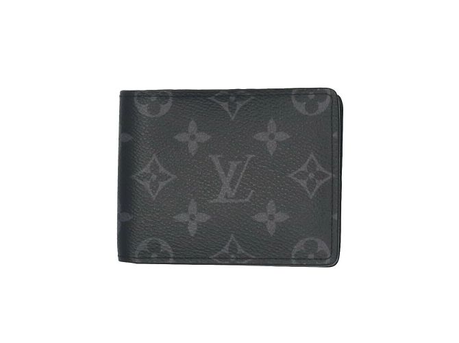 Portafoglio Slender Monogram Eclipse pieghevole di Louis Vuitton Marrone Nero Monogramma