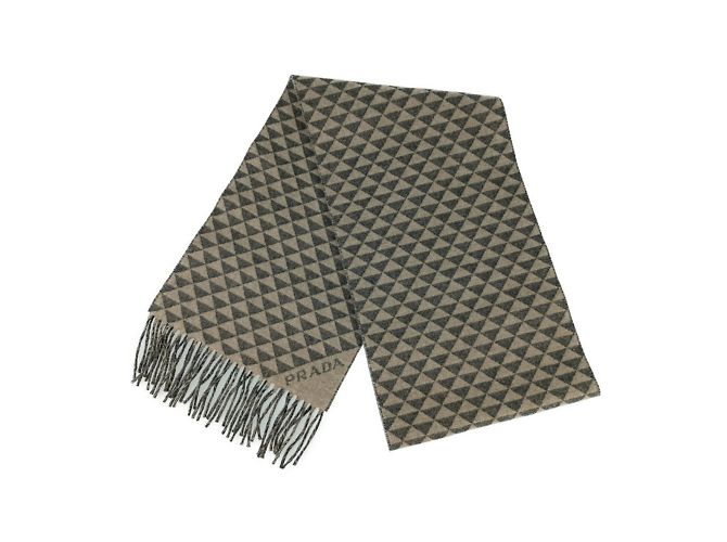 Sciarpa in lana e cashmere Prada Marrone Beige 