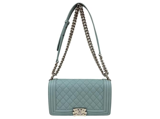 Chanel Boy Shoulder Bag in Blue Caviar Leather  ref.2070411