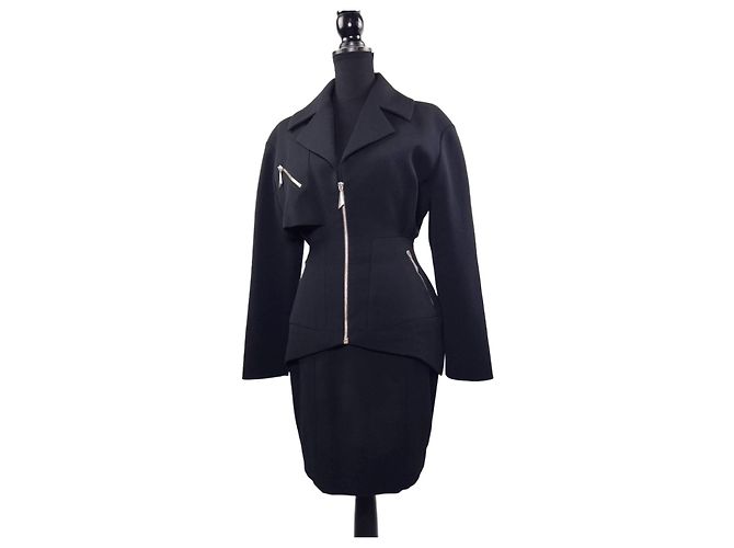 Thierry Mugler Activ 1990s Black Tailleur