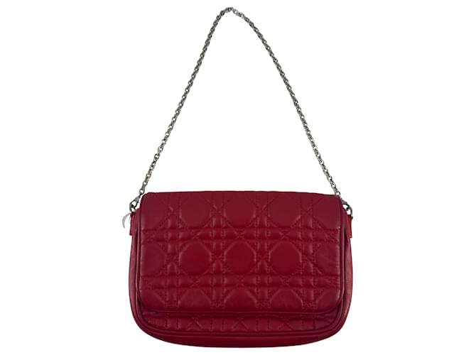 Dior Pochette Red Leather  ref.2070779