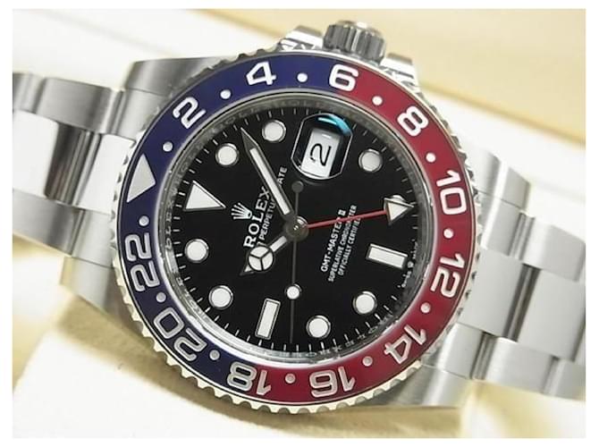 ROLEX GMT MasterII red blue bezel Oyster Bracelet 126710BLRO '24 Mens Silvery Steel  ref.2071270