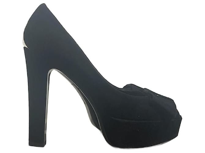 LOUIS VUITTON Heels T.EU 38 Suede Black  ref.2071284