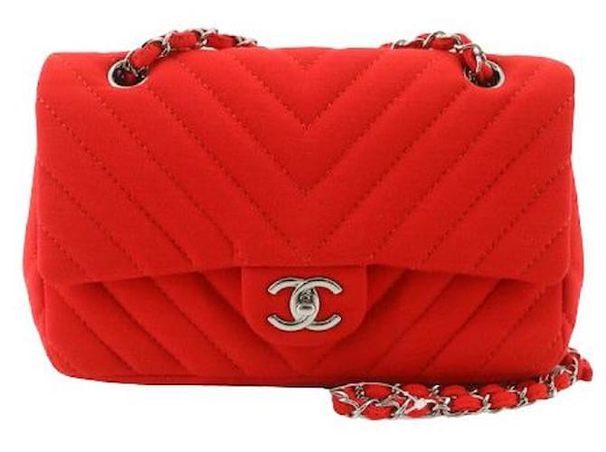 Chanel V-Stich Red Cotton  ref.2071525
