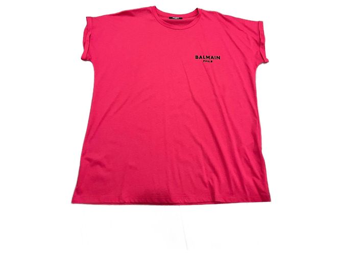 Top Balmain de algodão rosa