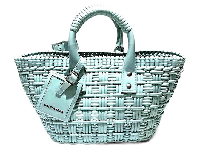 Balenciaga Bistro Basket XS Handbag 671342 Blue Leather  ref.2071893