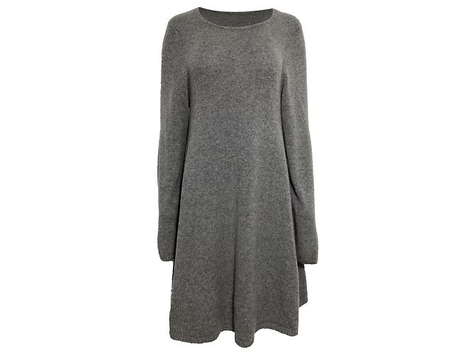 Khaite Fleurine Mini Kleid aus grauem Kaschmir