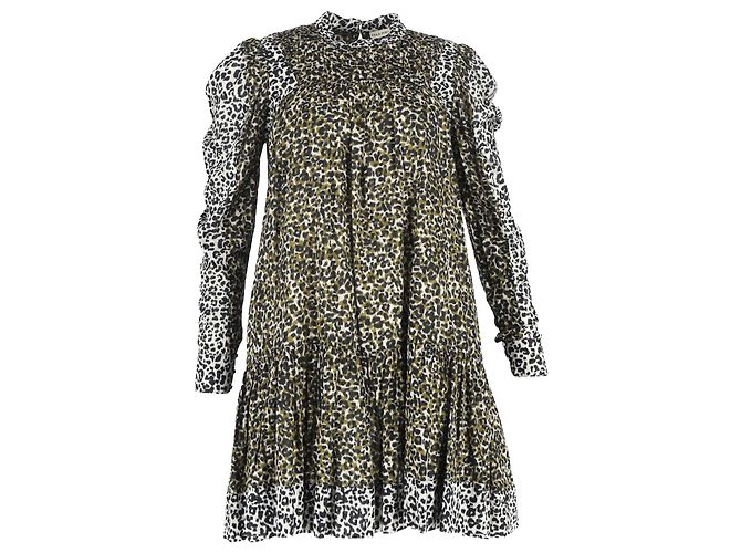 Abito Mini Stampa Leopardo Amira Ulla Johnson in Cotone Multicolore