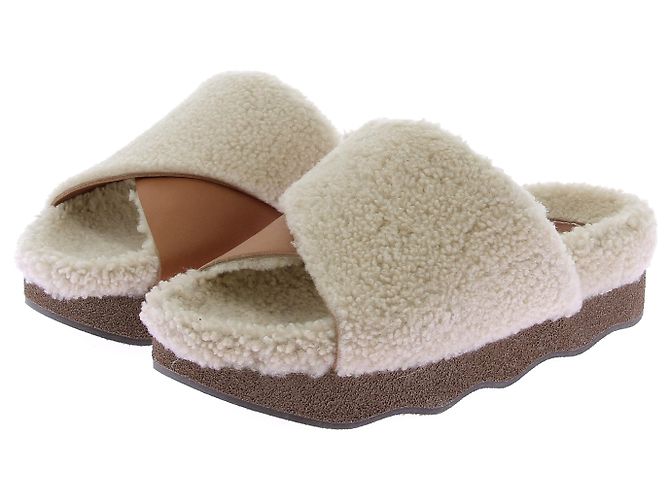 Chloé CHLOE Sandalen T.EU 37 aus Lammfell Weiß