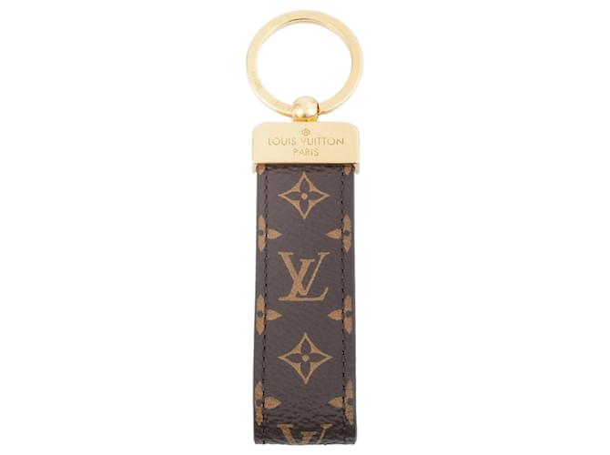 Louis Vuitton Monogram Portecle Dragonne Keychain Golden Patent leather Metal  ref.2072624