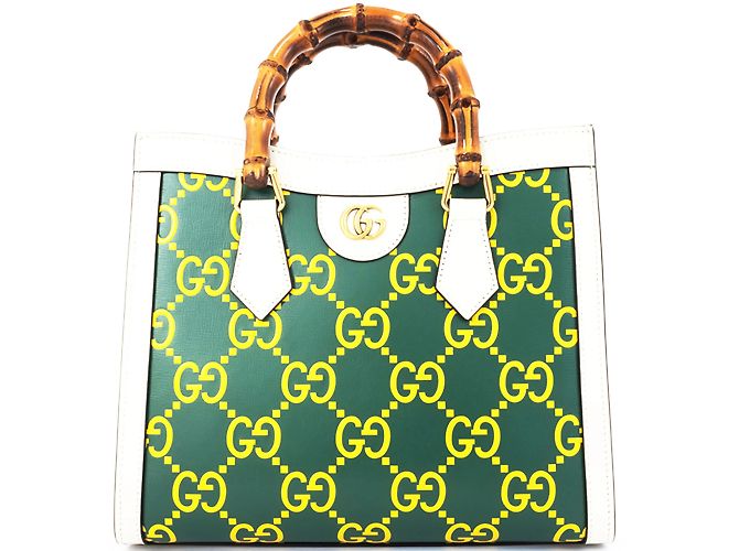 Bolsa de mão Gucci Diana Small Branco Verde Amarelo