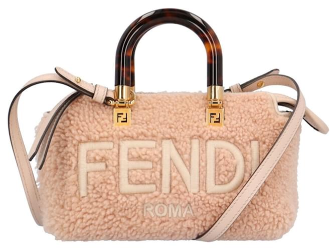 Fendi By The Way Mini Shoulder Bag Pink Leather  ref.2072681