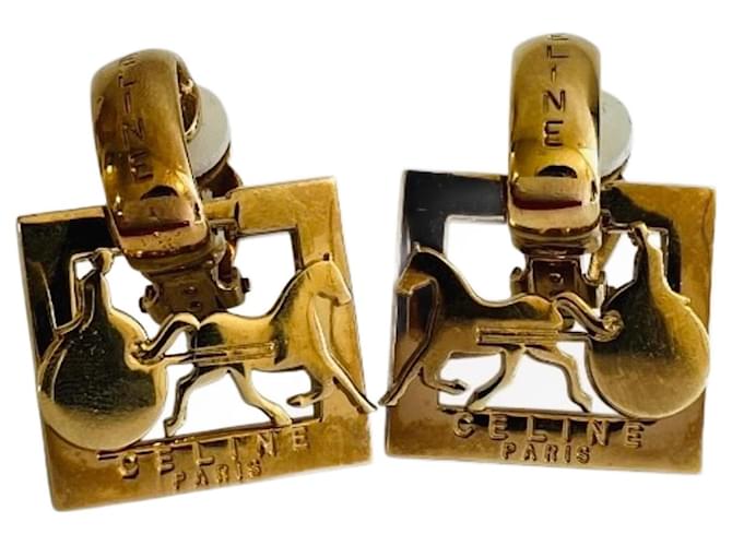 Céline Celine Gold Plated Clip Earrings Golden Gold-plated  ref.2072912
