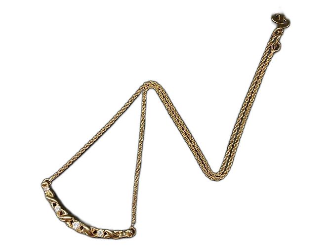 Christian Dior Strass-Halskette Gold hardware