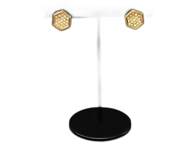 Orecchini Christian Dior Esagono Rhinestone Gold hardware