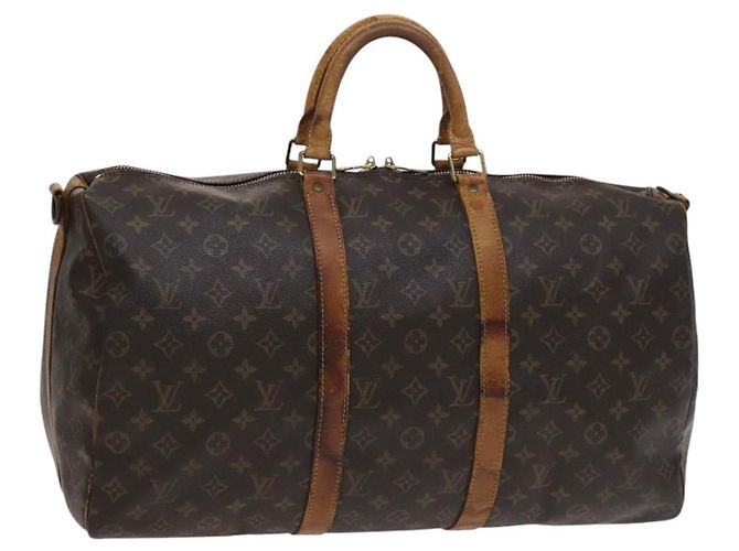 LOUIS VUITTON Monogram Keepall Bandouliere 50 Bolsa Boston M41416 LV Auth 113879