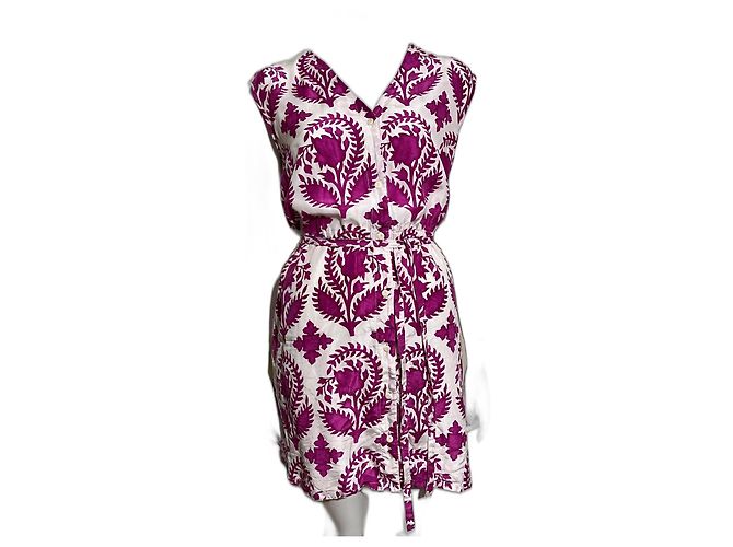 Diane Von Furstenberg Lila Seidenkleid von DvF mit floralem Druck Weiß