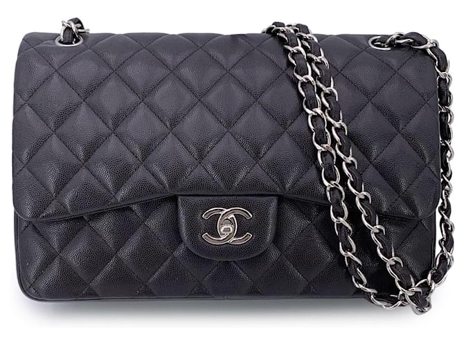 Chanel Dark Brown Timeless Classic Jumbo Shoulder Bag 30 cm Leather  ref.2074555