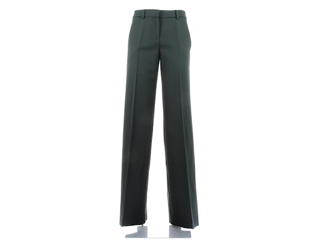 Autre Marque NON SIGNE / UNSIGNED Trousers T.FR 34 Wool Green  ref.2074591