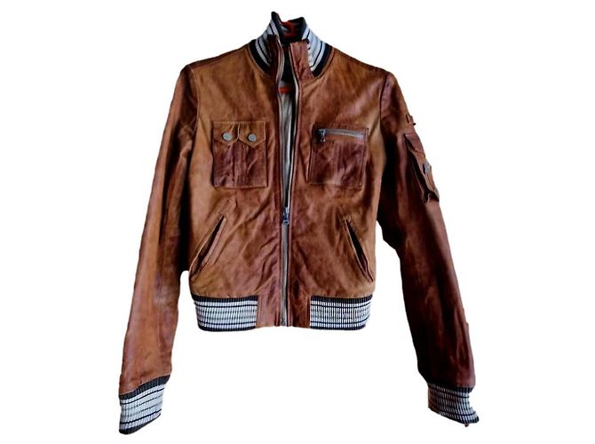 Dolce & Gabbana Lederjacke Camel Kamel
