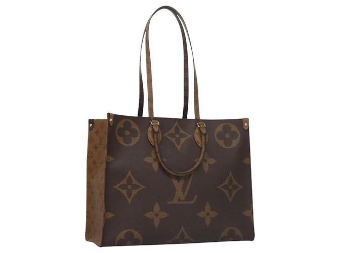 LOUIS VUITTON Monogram Reverse Giant On The Go GM Borsa Tote M45320 Auth BD313S Monogramma