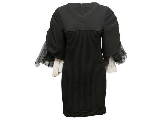 CHANEL Kleider T.FR 42 Synthetisch Schwarz
