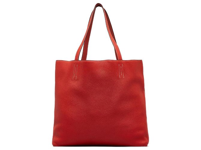 Double sens Hermès Sacs à main HERMES T. Cuir Rouge