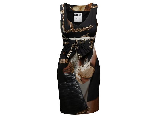 MOSCHINO Kleid T.IT 38 Synthetisch Schwarz