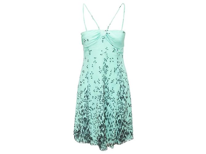 Vestido de seda estampada Emporio Armani Turquesa