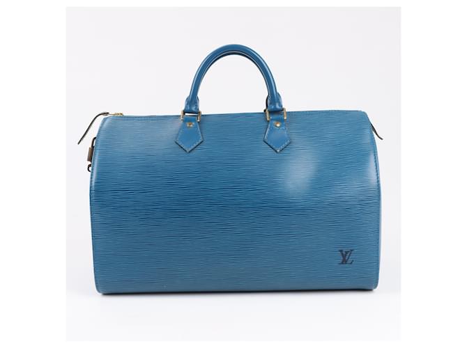 Louis Vuitton Epi Leather Speedy 35 Handbag in Blue M42995  ref.2079422