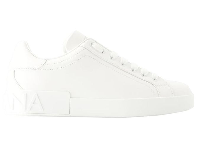 Dolce & Gabbana Portofino Sneakers - Dolce&Gabbana - Leder - Weiß