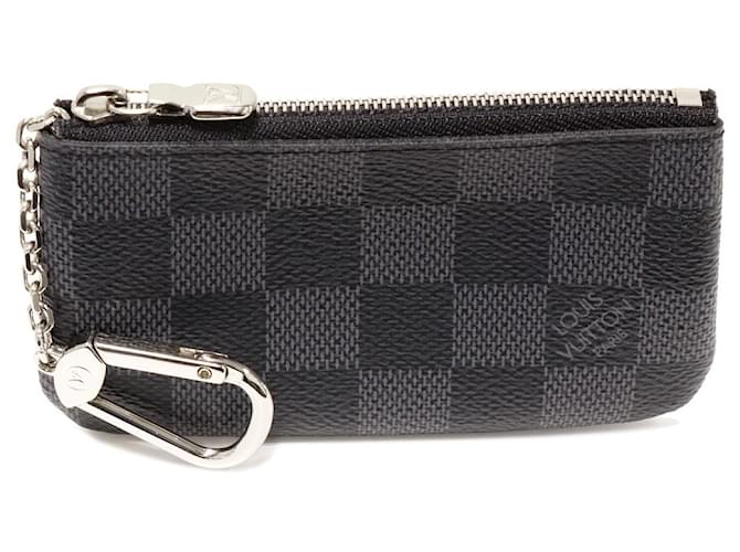 Louis Vuitton Canvas Key Pouch N60155 Black Cloth  ref.2079587