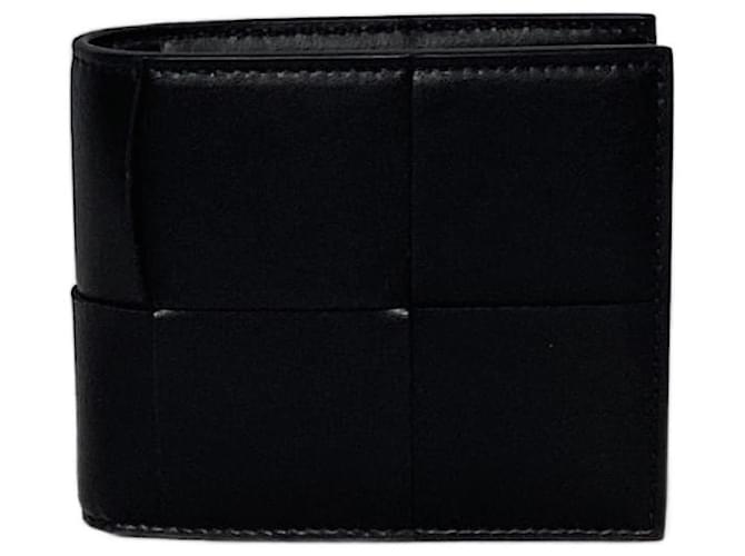  Bottega Veneta Cassette Intrecciato Billfold Wallet in Black Leather Pony-style calfskin  ref.2079589