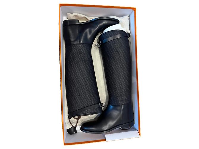 Hermès Botas HERMES T.EU 37 Cuero Negro