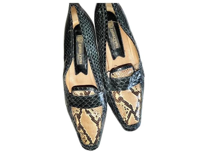 Autre Marque Bertini Python Loafer Blau Größe 38 