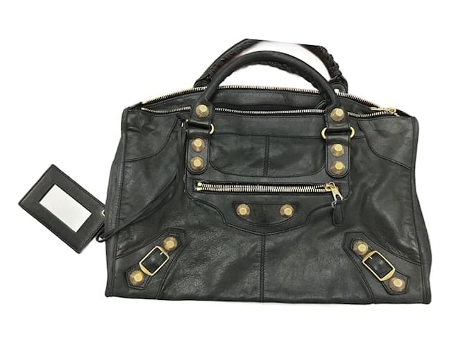 City Balenciaga Weekender bag Black Leather  ref.2080355