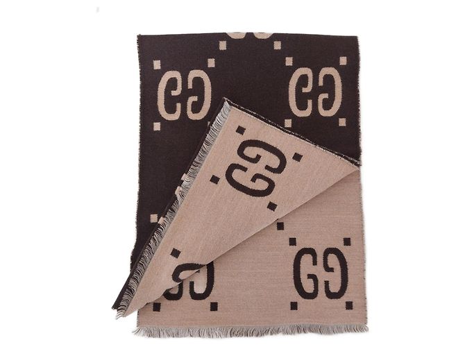 Sciarpa Gucci Monogramma GG Marrone Nero 