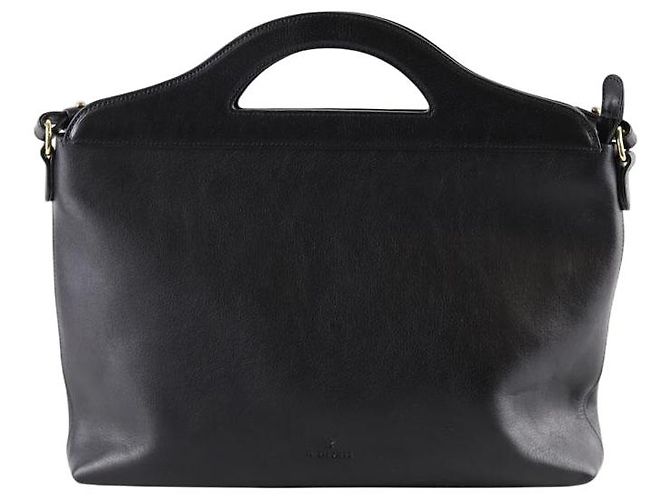 Il Bisonte Schwarze Lederhandtasche