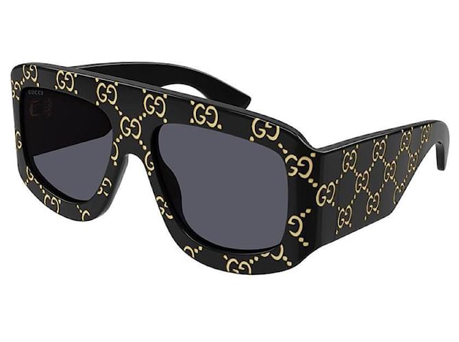 GUCCI - GG0983S - PRETO SÓLIDO BRILHANTE - ACETATO RECICLADO  ref.2080708