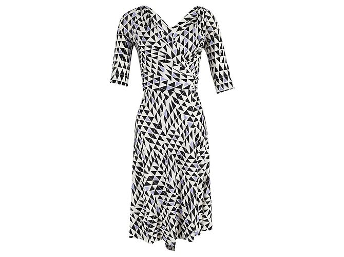 Diane Von Furstenberg Vestido envolvente de seda DvF con estampado distintivo Multicolor