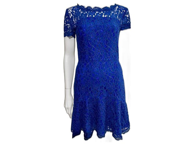 Diane Von Furstenberg DvF Fifi Spitzenkleid in königsblau