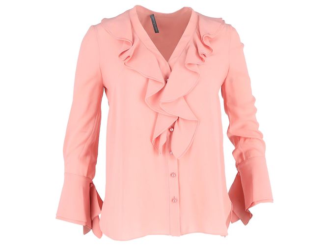 Camisa con volantes Alexander McQueen en poliéster rosa Castaño