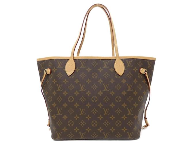 Bolsa Louis Vuitton Monogram Neverfull MM Marrom Rosa Couro envernizado  ref.2081567