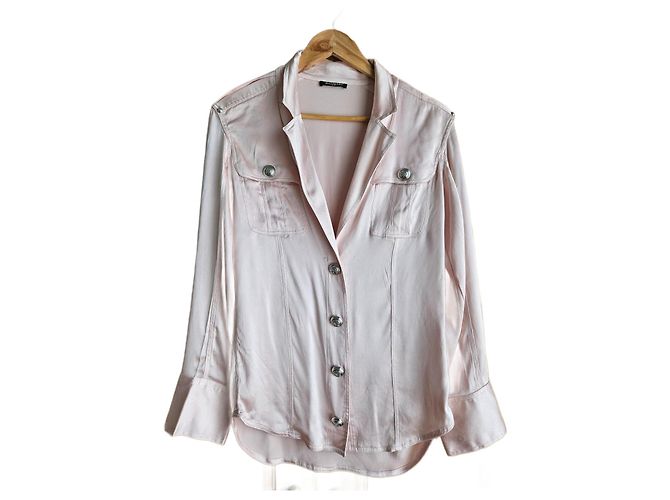 Camicia Balmain in seta rosa
