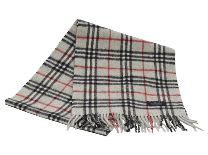 Cachecol de lã xadrez Nova da BURBERRY cinza Auth am7665 Marrom